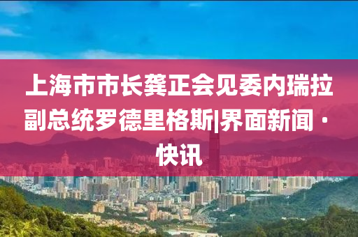 上海市市長龔正會見委內(nèi)瑞拉副總統(tǒng)羅德里格斯|界面新聞 · 快訊